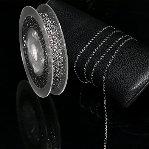 33ft Twisted Cable Chain 2mm Silver Stainless Steel Link Chain
