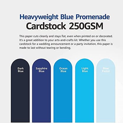Blue Navy Colored Cardstock Thick Paper 50 Sheets (50 Count)