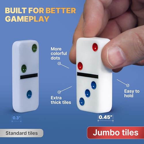 Mexican Train Dominoes Set with Jumbo Tiles