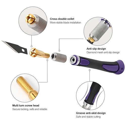 Precision Hobby Knife Set Utility Craft Knife Kit with 10PCS Blades for Art