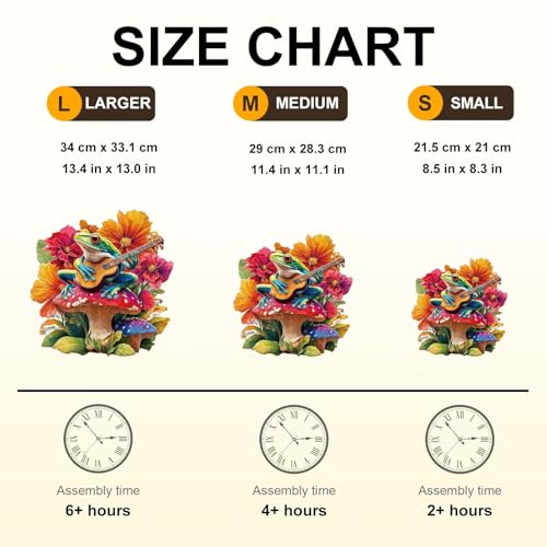 Mushroom Guitar Frog Puzzles Adults Gifts for Women Men Wooden 255 Pieces 13.4 x 13.0in