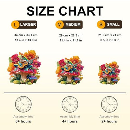 Mushroom Guitar Frog Puzzles Adults Gifts for Women Men Wooden 255 Pieces 13.4 x 13.0in