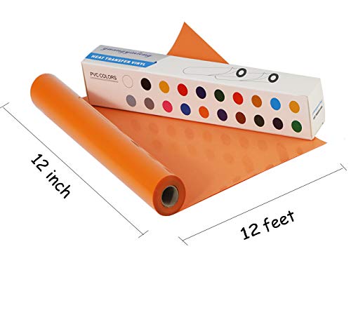 Heat Transfer Vinyl Orange HTV Rolls (12 Feet)