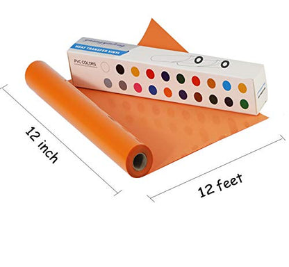 Heat Transfer Vinyl Orange HTV Rolls (12 Feet)