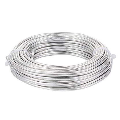 65.6 Feet 3.5mm Aluminum Wire Silver Bendable Metal Craft Wire for Beading Jewelry Craft Making (65.6 Foot)