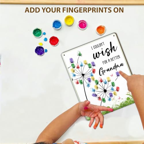 Dandelion DIY Custom Mothers Day Gift For Grandma Fingerprint Sign
