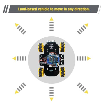 4WD Mecanum Robot Car Kit Smart DIY Project Compatible with Arduino IDE