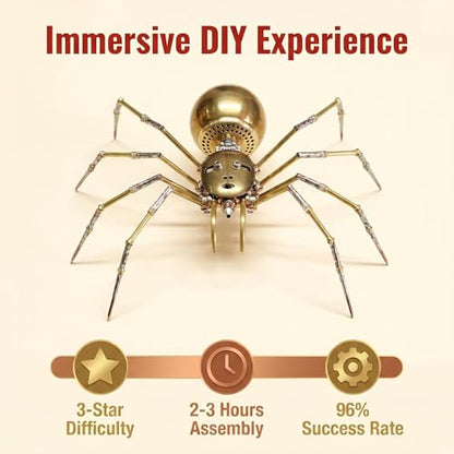 Steampunk Mechanical Insect Spider 3D Metal Model Kit for Adults DIY Assembly 2 (100 Count)
