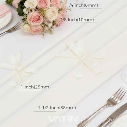 Antique White Satin Ribbon 3 (150 Foot)
