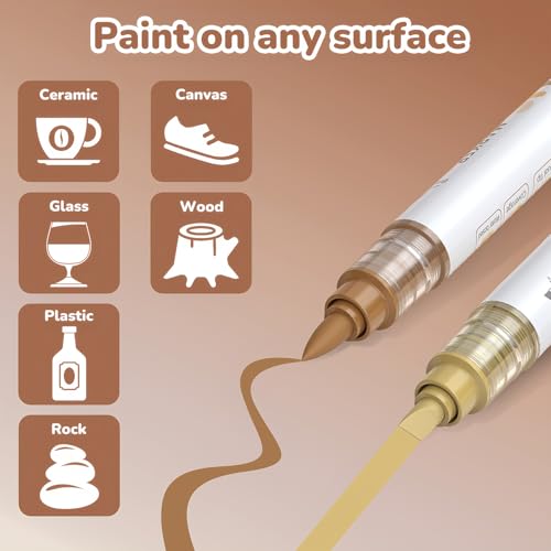 12 Brown Dual Tip Acrylic Paint Markers (12 Count)