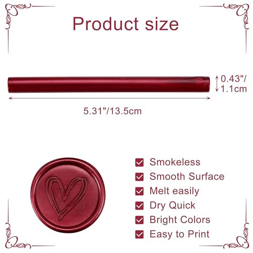 15Pcs Burgundy Glue Gun Sealing Wax Sticks for Wax Seal Stamp (15 Count)