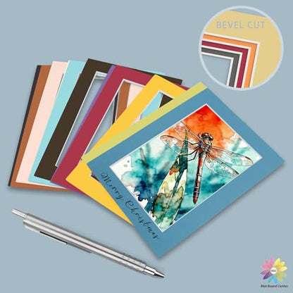 Mat Board Center 50 Pack 5x7 Picture Mat for 4x6 Photo Mixed Color