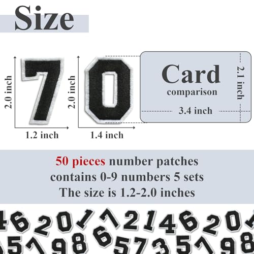 Number Iron On Patches (50 Count)