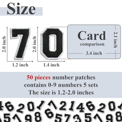Number Iron On Patches (50 Count)