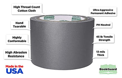 3 Inch Gray Book Repair Cloth Tape 15 Yard Roll