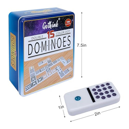 Double 15 Dominoes Set for Adults