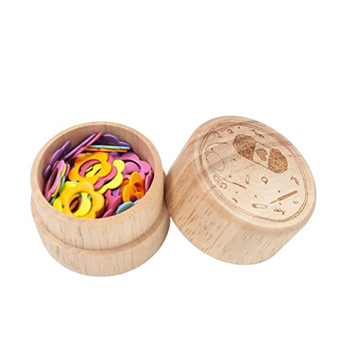 60PCS Multicolor Stitch Markers Flower Shape Metal Ring Stitch Stoppers Mini Crochet Locking Markers with Wooden Storage Box