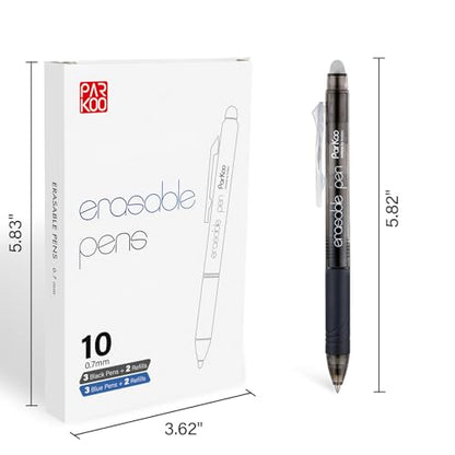 Retractable Erasable Gel Pens Clicker Fine Point 0.7 mm (10 Count)
