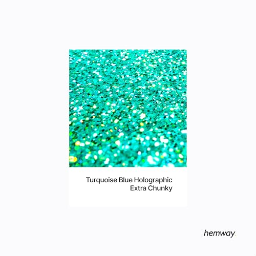 Resin Glitter Turquoise Blue Holographic 100g Extra Chunky (3.5274 Ounce)