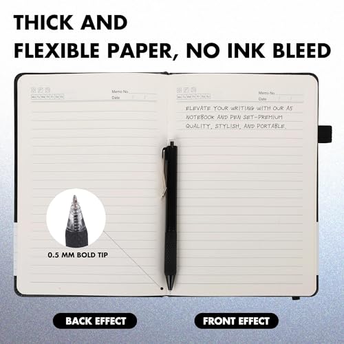 30 Set Lined Notebook Journals with Pens A5 Notebooks 100 GSM College Ruled Hardcover Notebook PU Leather Notepad with Pen Holder for Office School