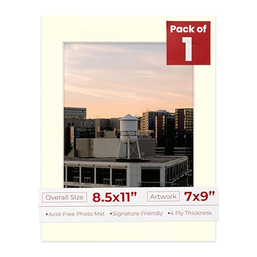 8.5x11 Mat Bevel Cut for 7x9 Photos