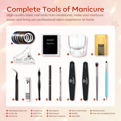 Poly Nail Gel Kit 8 Fall Colors with 48W UV