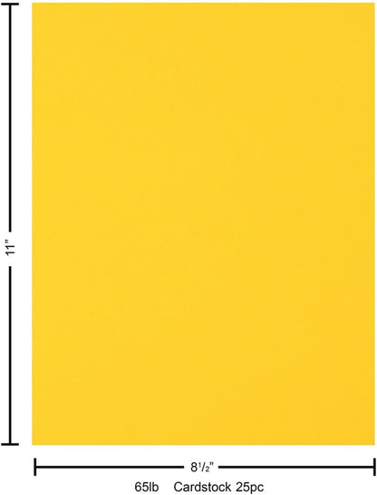 Accent Design Paper Accents Stash Builder Cardstock 8.5" x 11" Daffodil, 65lb colored cardstock paper for card making, scrapbooking, printing, quilling and crafts, 25 piece pack