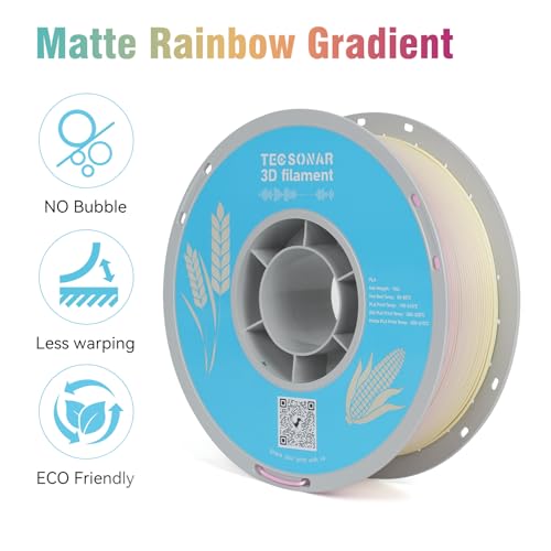 Matte Rainbow PLA 3D Printer Filament (16 Count)