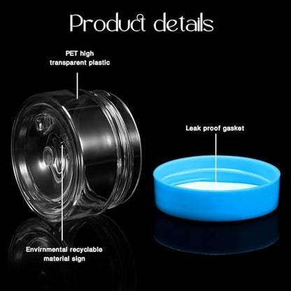 12 Pack 1 oz Plastic Container Jars with Lids Round Clear Travel Cosmetic Container Slime Jars for Toiletries (12 Count)