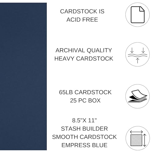 PA Paper Accents Stash Builder Cardstock 8.5" x 11" Empress Blue