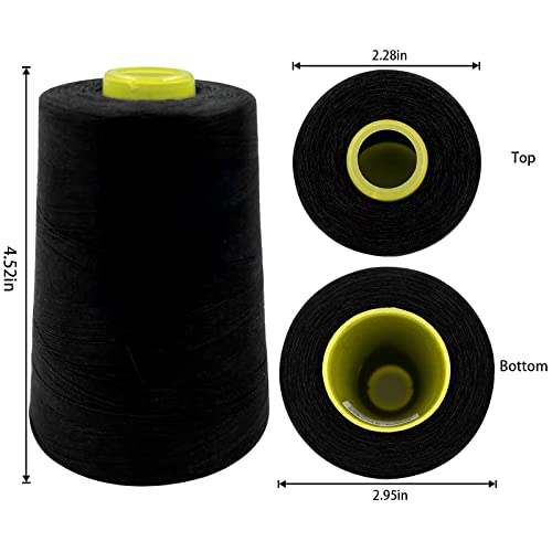 4 Cones of 3000 Yards Each Spool Thread for All Purpose Sewing (12000 Foot)