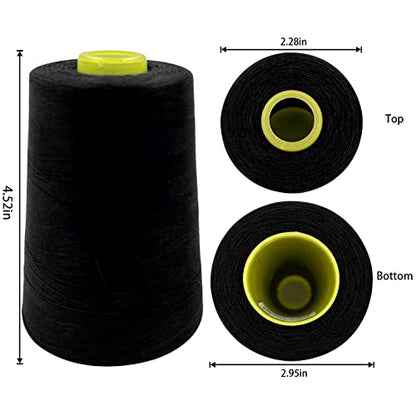4 Cones of 3000 Yards Each Spool Thread for All Purpose Sewing (12000 Foot)