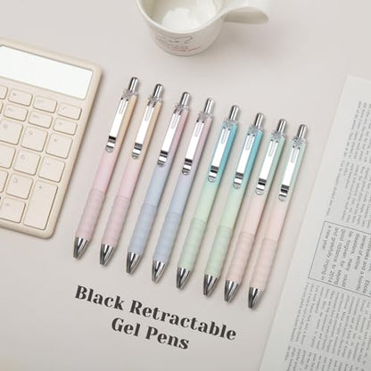 Gel Pens Fine Point 0.7mm Black Ink Gel Pen Retractable Cute Pens for Smooth Writing School Office Supplies (18 Count)