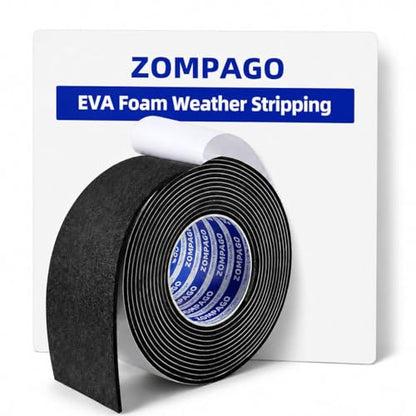 Single Sided Foam Weather Stripping Tape Black