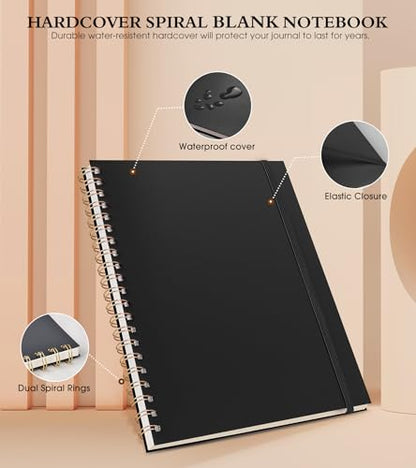 Blank Spiral Notebook Journal 8.5” x 11”