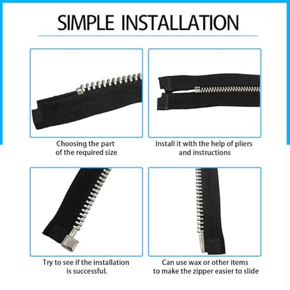 80pcs Metal Zipper Insertion Pin Kit Zipper Head Slider Accessories Stopper Repair Latch Slider Retainer Open (80 Count)