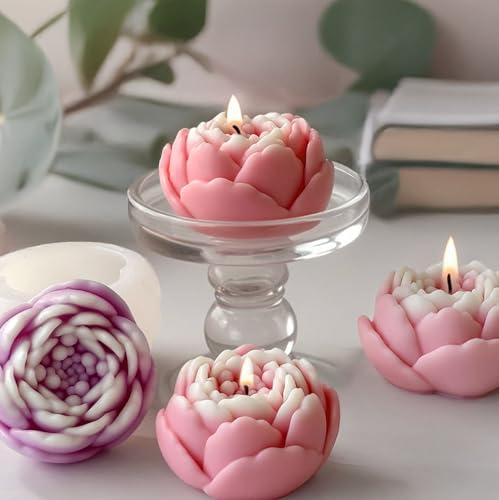 4PCS Large Flower Silicone Candle Molds