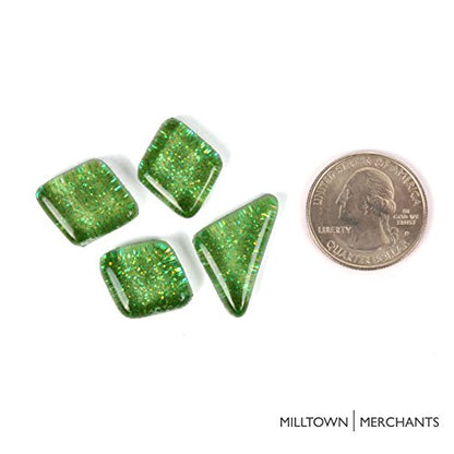 Light Green Glitter Mosaic Tile Pieces
