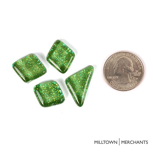 Light Green Glitter Mosaic Tile Pieces