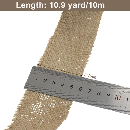 2" Wide Natural Burlap Fabric Roll