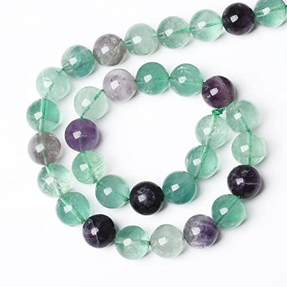 90pcs 4mm Natural Stone Beads Fluorite Gemstone Round Loose Beads for Jewelry Making DIY Bracelet Necklace 15"
