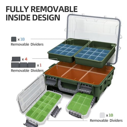 Universal Fishing Tackle Box with Two Small Tackle Tray