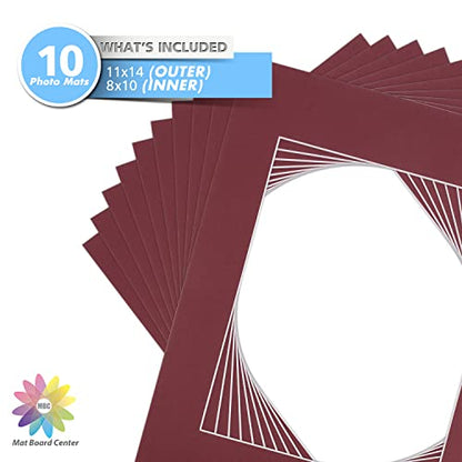 Mat Board Center 10 Pack 11x14 Photo Mats for 8x10 Picture (10 Count)