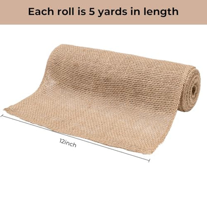 12 Inch Natural Burlap Fabric Roll (2 Count)
