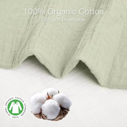 Organic Baby Bassinet Sheets 2 Pack 33”x17” 100% Muslin Cotton for Baby Girl Boy (2 Count)