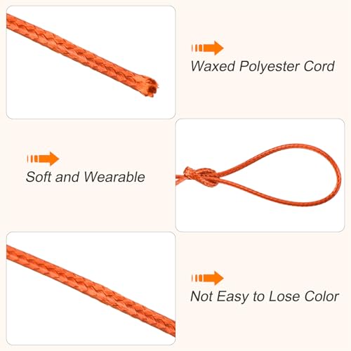 Waxed Cord 0.8mm Waxed Polyester Cord 175 Yard Wax String for Bracelet Making