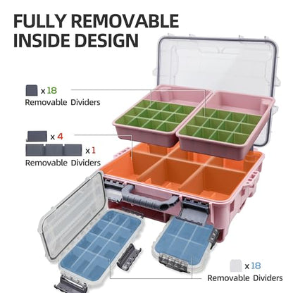 Universal Fishing Tackle Box with Two Small Tackle Tray