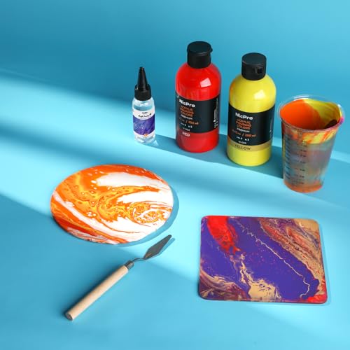14 Colors 8.45oz Acrylic Pour Paint Supplies Kit (118.3 Fl Oz)