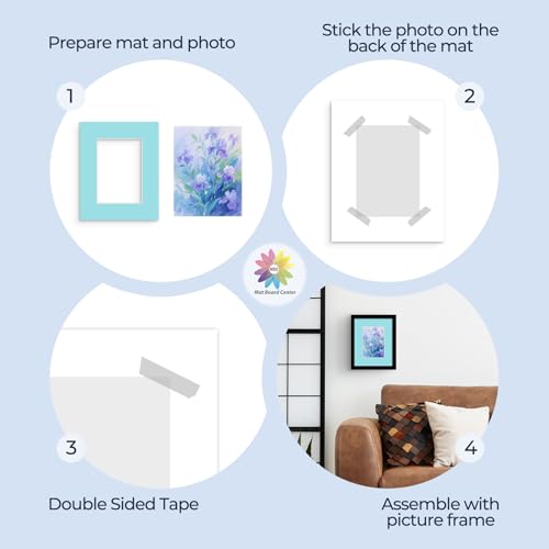 Mat Board Center 20 Pack 8x10 Picture Mat for 5x7 Photo Mixed Color