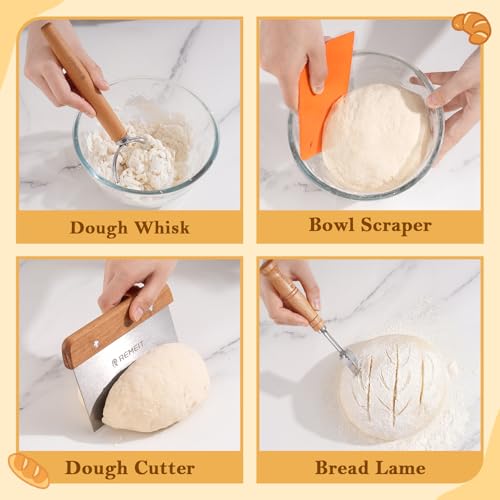 Sourdough Starter Kit with Banneton Bread Proofing Basket Set
